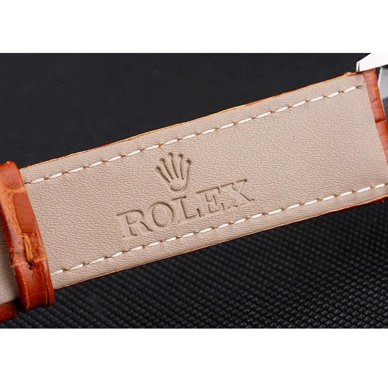 Best AAA Replica Sites Stainless Leather Swiss Case Rolex Steel Dial Blue Light Strap Brown Datejust 0701